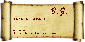 Babala Zakeus névjegykártya